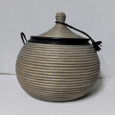 NDAL DISIGN marron_gris Panier « Ndal Design » – Panier Tissé Haut de Gamme Ø 36 cm • H 52 cm