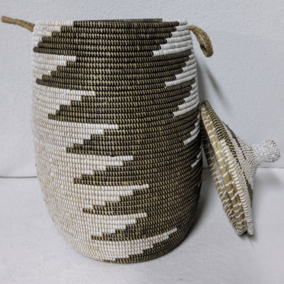 Panier à Linge & Rangement « Sorore » – Taille L Ø 33 cm | H 67 cm (couvercle inclus)