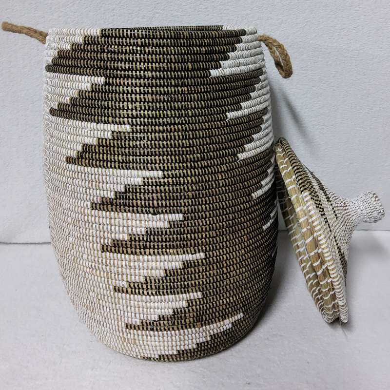 Panier à Linge & Rangement « Sorore » – Taille L Ø 33 cm | H 67 cm (couvercle inclus)