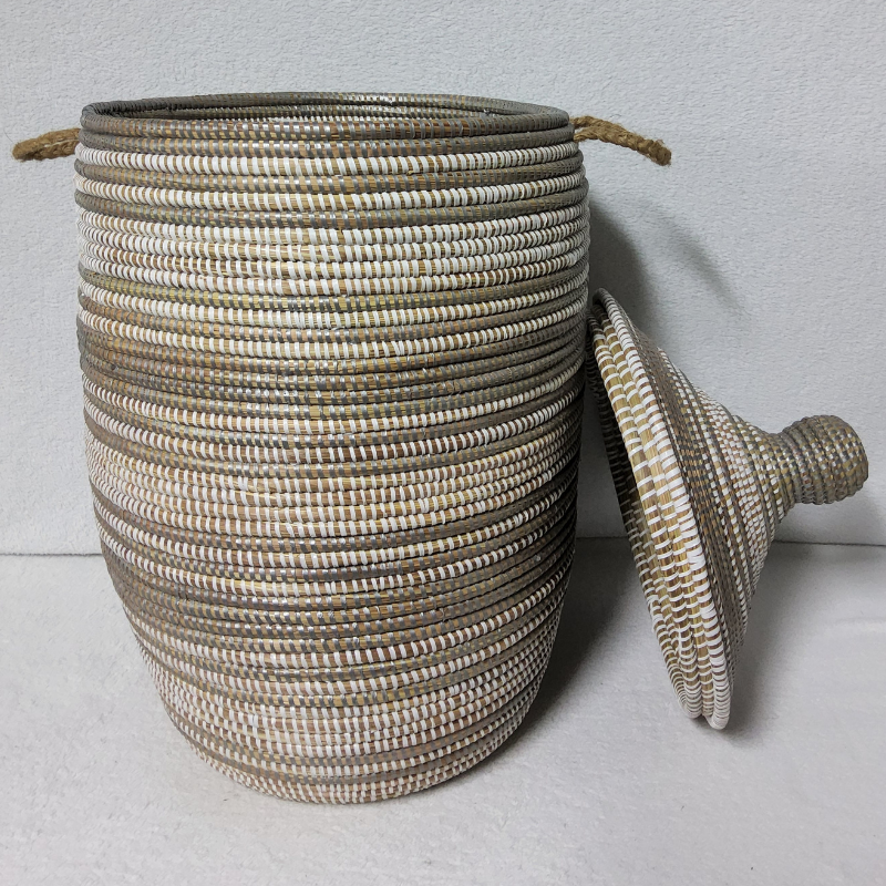 Panier à Linge & Rangement « Sorore » – Taille L Ø 33 cm | H 67 cm (couvercle inclus)