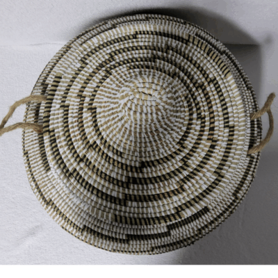 12 Panier « Ndal » – Panier Tissé à Couvercle Ø 30 cm • H 44 cm