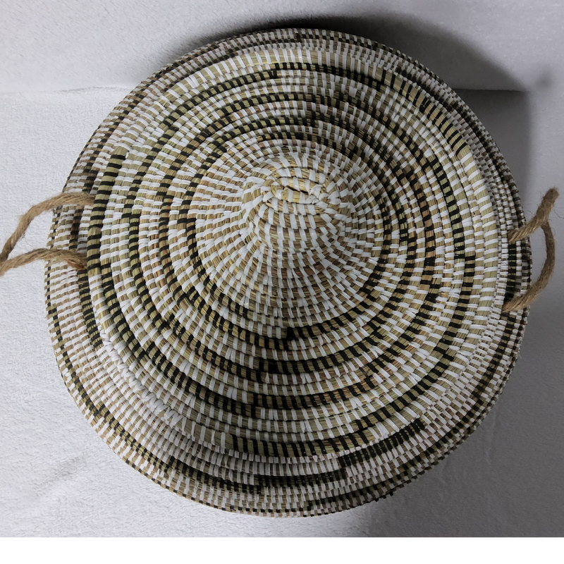 12 Panier « Ndal » – Panier Tissé à Couvercle Ø 30 cm • H 44 cm