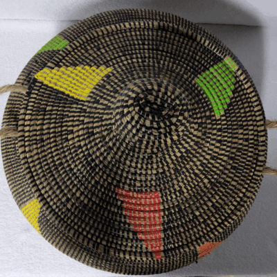 16 Panier « Ndal » – Panier Tissé à Couvercle Ø 30 cm • H 44 cm