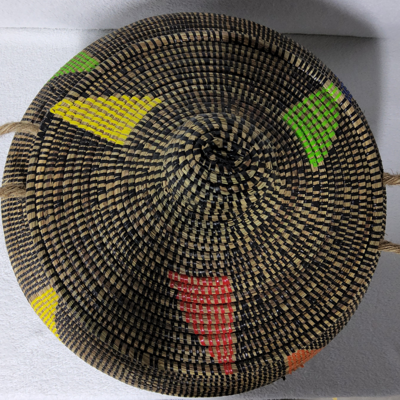 16 Panier « Ndal » – Panier Tissé à Couvercle Ø 30 cm • H 44 cm