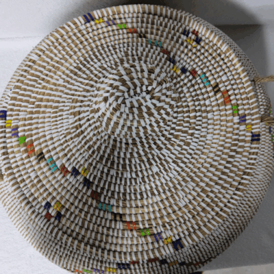 19 Panier « Ndal » – Panier Tissé à Couvercle Ø 30 cm • H 44 cm