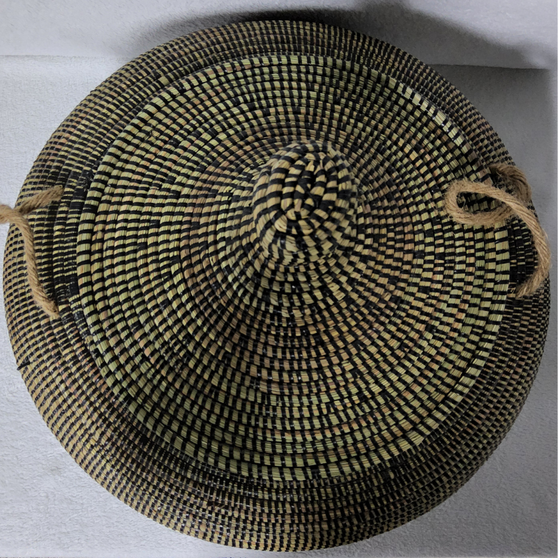 21 Panier « Ndal » – Panier Tissé à Couvercle Ø 30 cm • H 44 cm
