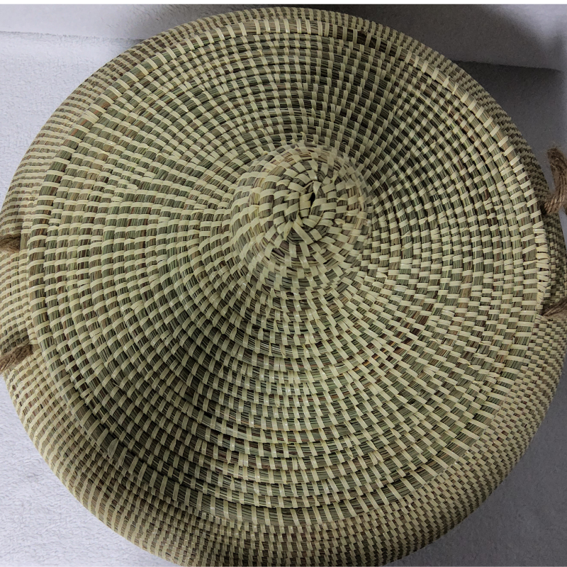 23 Panier « Ndal » – Panier Tissé à Couvercle Ø 30 cm • H 44 cm