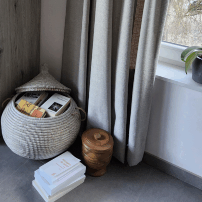 26 Panier « Ndal » – Panier Tissé à Couvercle Ø 30 cm • H 44 cm