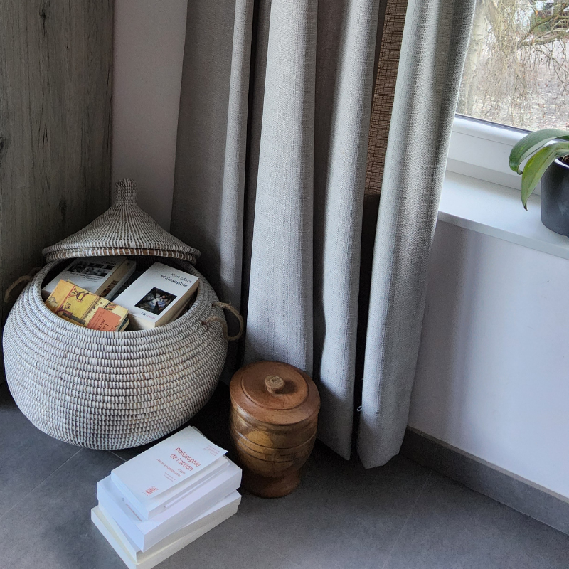 26 Panier « Ndal » – Panier Tissé à Couvercle Ø 30 cm • H 44 cm