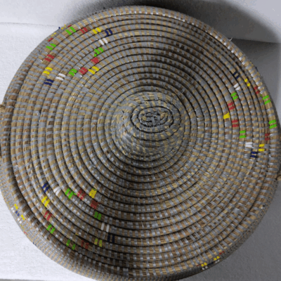 30 Panier « Ndal » – Panier Tissé à Couvercle Ø 30 cm • H 44 cm