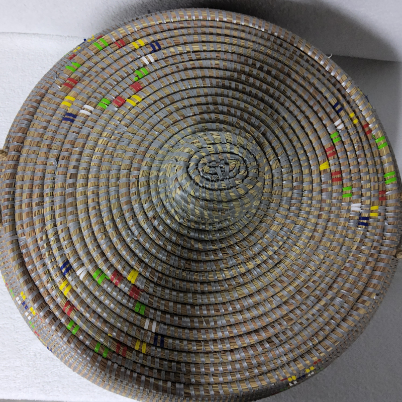 30 Panier « Ndal » – Panier Tissé à Couvercle Ø 30 cm • H 44 cm