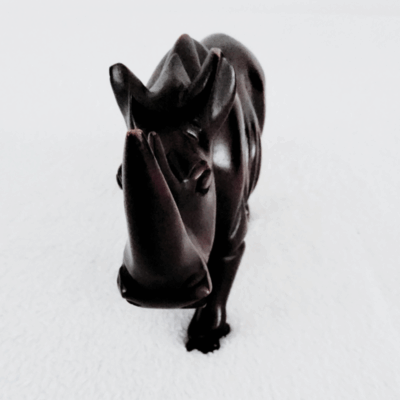 34 Sculpture en Bois « Rhinocéros » 20 cm × 13 cm