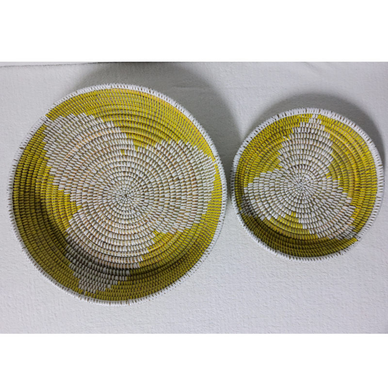 429 Set de 2 Corbeilles Tressées « Félé-Félé » (Ø 38 cm / 30 cm)