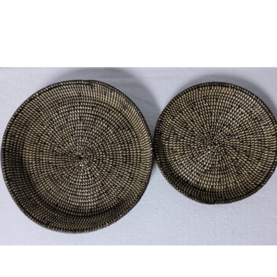 431 Set de 2 Corbeilles Tressées « Félé-Félé » (Ø 38 cm / 30 cm)