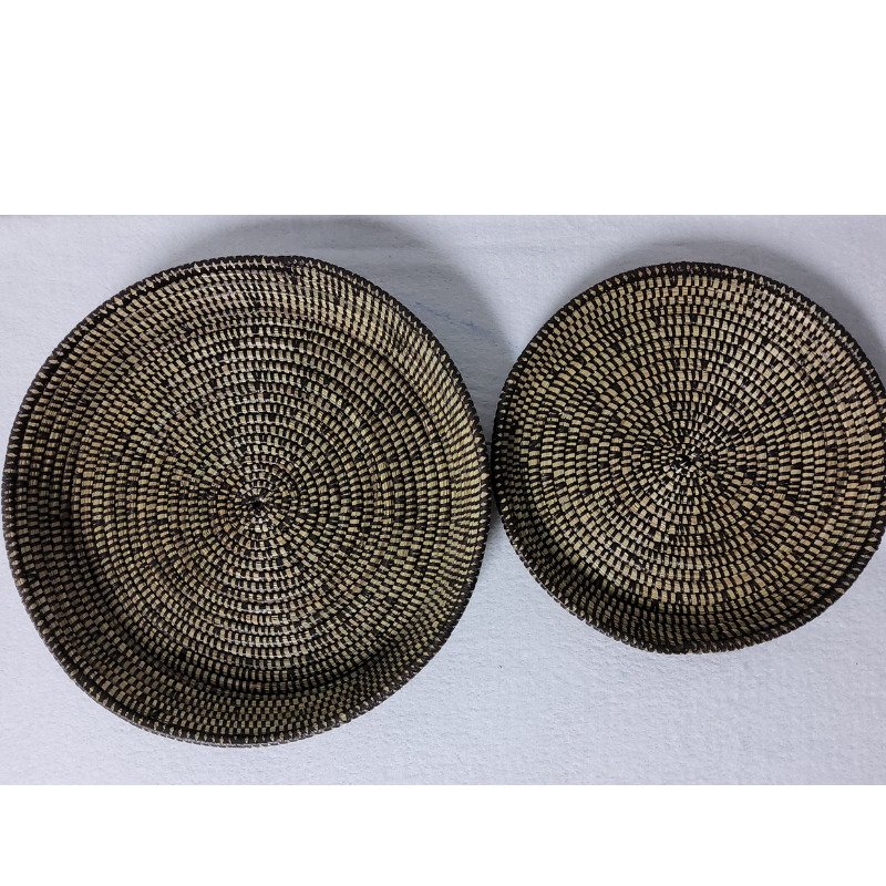 431 Set de 2 Corbeilles Tressées « Félé-Félé » (Ø 38 cm / 30 cm)