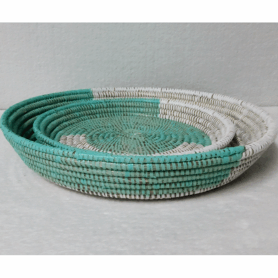 435 Set de 2 Corbeilles Tressées « Félé-Félé » (Ø 38 cm / 30 cm)