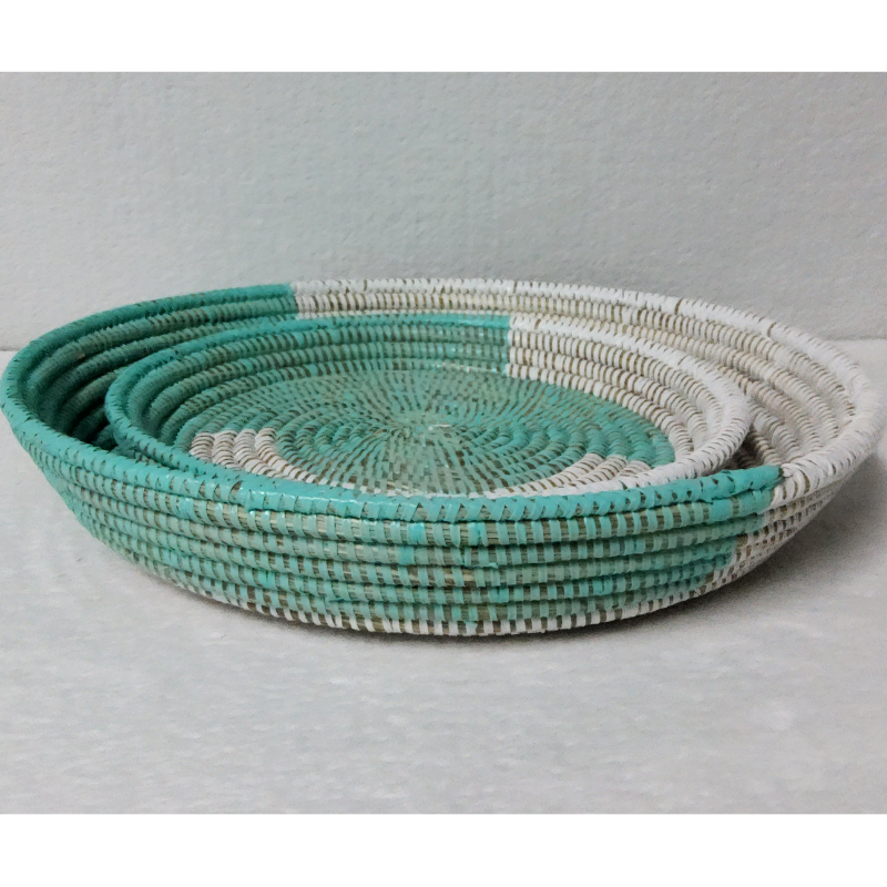 435 Set de 2 Corbeilles Tressées « Félé-Félé » (Ø 38 cm / 30 cm)