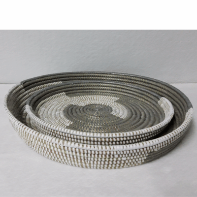 437 Set de 2 Corbeilles Tressées « Félé-Félé » (Ø 38 cm / 30 cm)