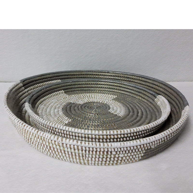 437 Set de 2 Corbeilles Tressées « Félé-Félé » (Ø 38 cm / 30 cm)