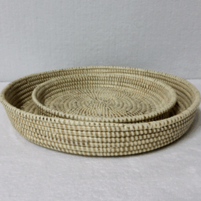 439 Set de 2 Corbeilles Tressées « Félé-Félé » (Ø 38 cm / 30 cm)