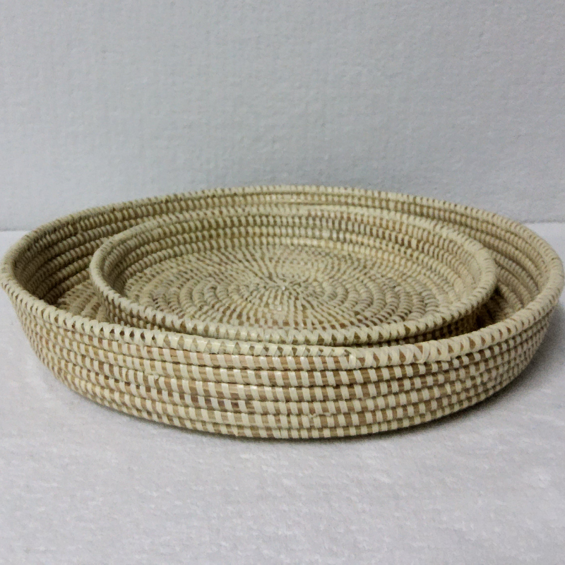 439 Set de 2 Corbeilles Tressées « Félé-Félé » (Ø 38 cm / 30 cm)