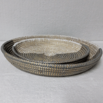 441 Set de 2 Corbeilles Tressées « Félé-Félé » (Ø 38 cm / 30 cm)