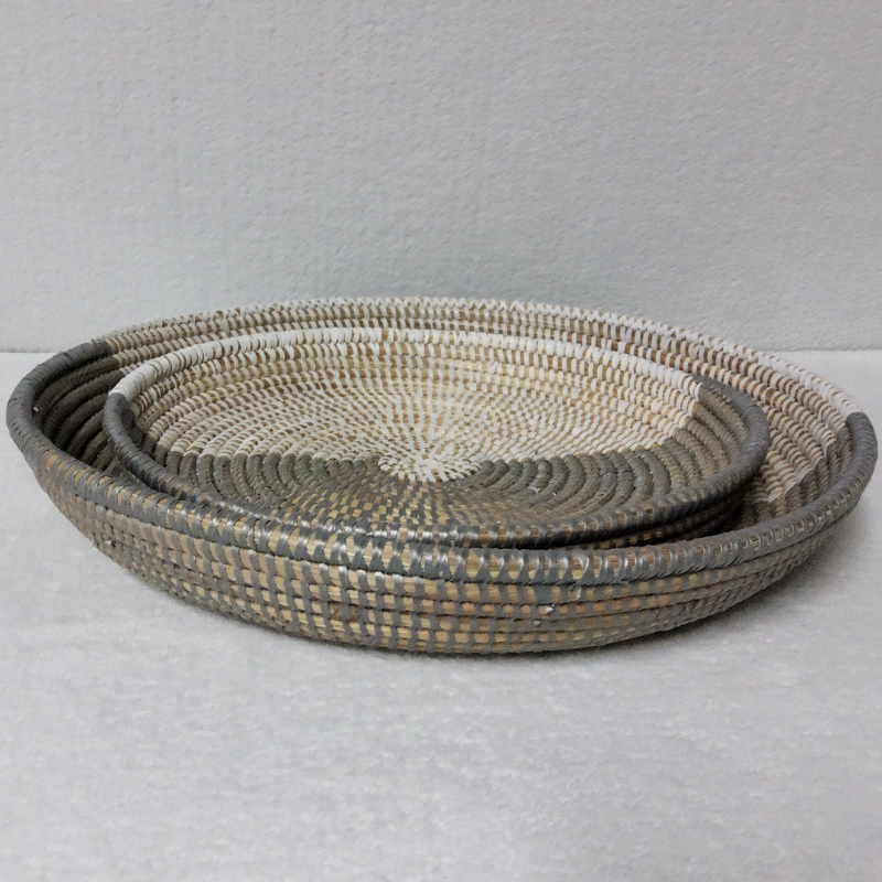 441 Set de 2 Corbeilles Tressées « Félé-Félé » (Ø 38 cm / 30 cm)