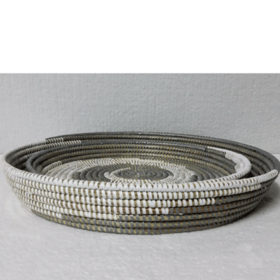 446 Set de 2 Corbeilles Tressées « Félé-Félé » (Ø 38 cm / 30 cm)