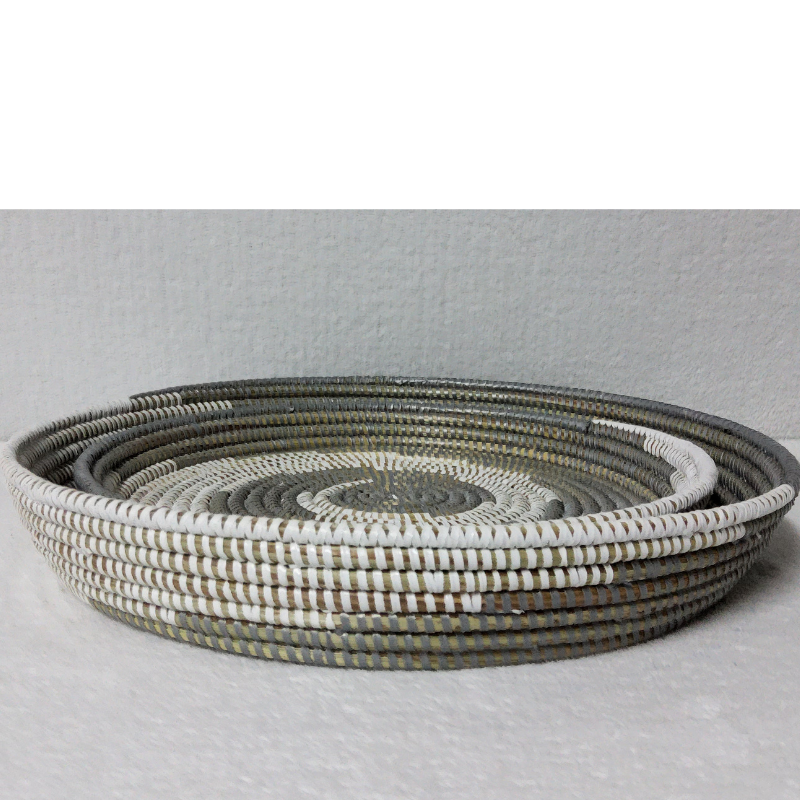 446 Set de 2 Corbeilles Tressées « Félé-Félé » (Ø 38 cm / 30 cm)