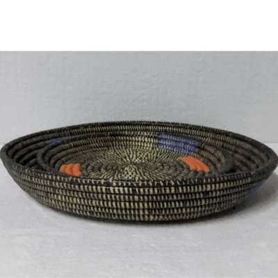 448 Set de 2 Corbeilles Tressées « Félé-Félé » (Ø 38 cm / 30 cm)