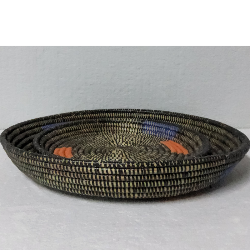 448 Set de 2 Corbeilles Tressées « Félé-Félé » (Ø 38 cm / 30 cm)