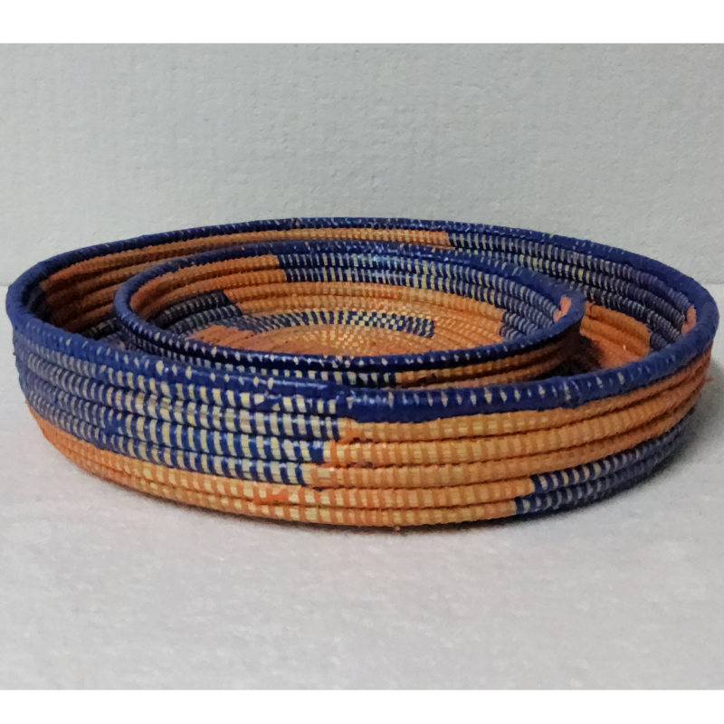 450 Set de 2 Corbeilles Tressées « Félé-Félé » (Ø 38 cm / 30 cm)