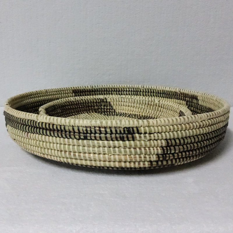 452 Set de 2 Corbeilles Tressées « Félé-Félé » (Ø 38 cm / 30 cm)