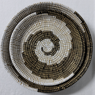 454 Set de 2 Corbeilles Tressées « Félé-Félé » (Ø 38 cm / 30 cm)