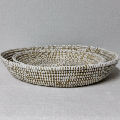 456 Set de 2 Corbeilles Tressées « Félé-Félé » (Ø 38 cm / 30 cm)