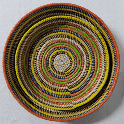 460 Set de 2 Corbeilles Tressées « Félé-Félé » (Ø 38 cm / 30 cm)