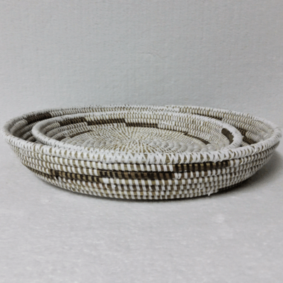 462 Set de 2 Corbeilles Tressées « Félé-Félé » (Ø 38 cm / 30 cm)