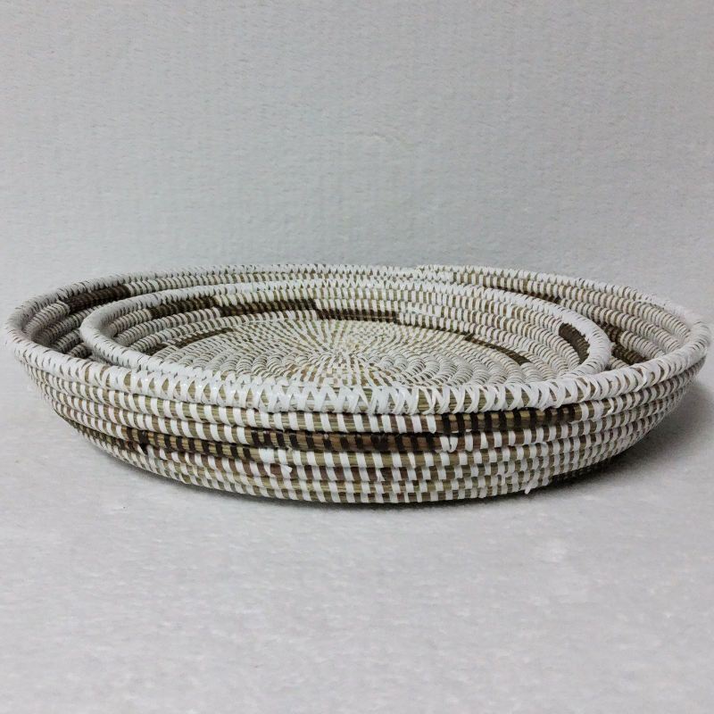 462 Set de 2 Corbeilles Tressées « Félé-Félé » (Ø 38 cm / 30 cm)