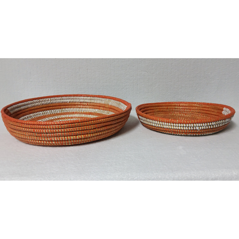 464 Set de 2 Corbeilles Tressées « Félé-Félé » (Ø 38 cm / 30 cm)