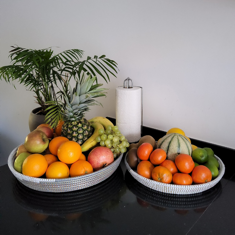 466 Set de 2 Corbeilles Tressées « Félé-Félé » (Ø 38 cm / 30 cm)