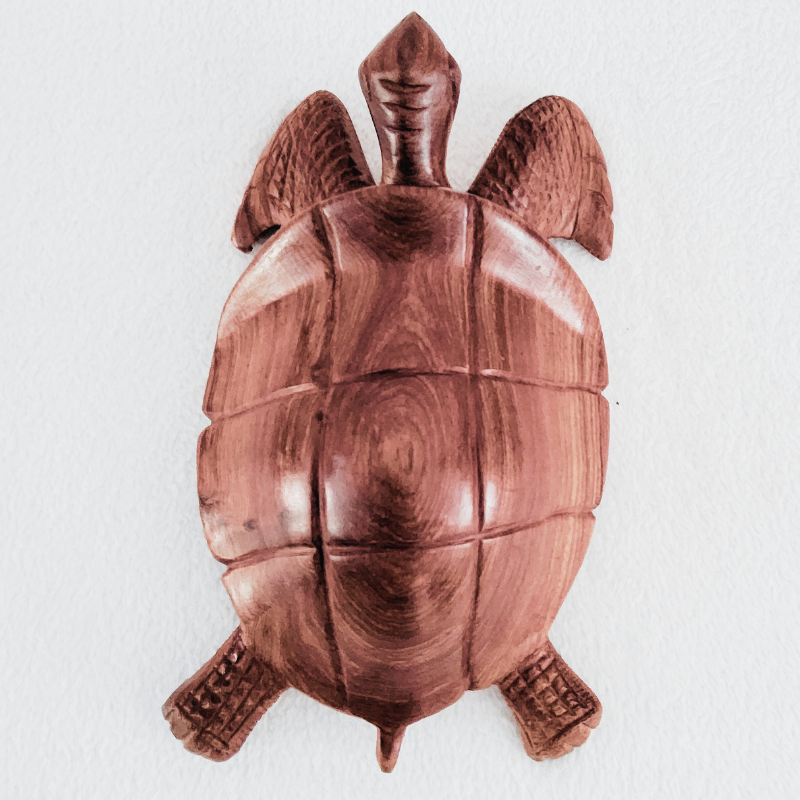 « Tortue » 28 cm – Bois Marbré Brun