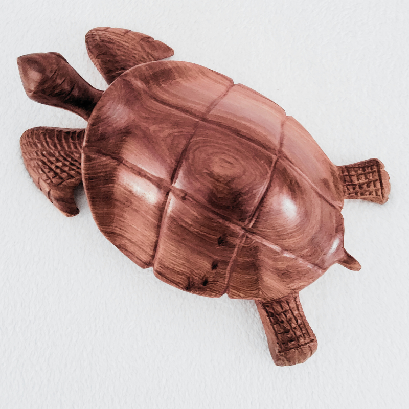 « Tortue » 28 cm – Bois Marbré Brun