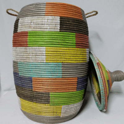 Panier à Linge & Rangement « Sorore » – Taille XXL Ø 42 cm • H 88 cm (couvercle inclus)