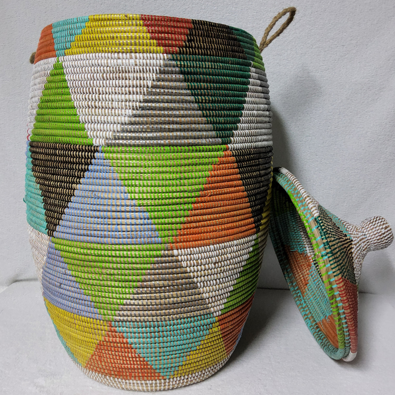 Panier à Linge & Rangement « Sorore » – Taille XXL Ø 42 cm • H 88 cm (couvercle inclus)