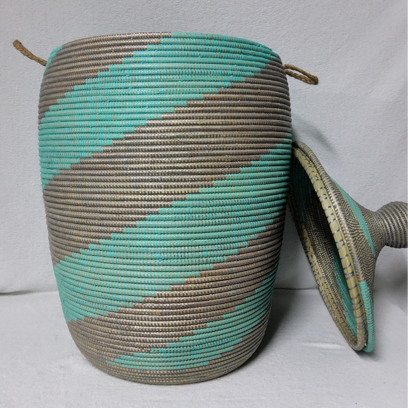 Panier à Linge & Rangement « Sorore » – Taille XXL Ø 42 cm • H 88 cm (couvercle inclus)