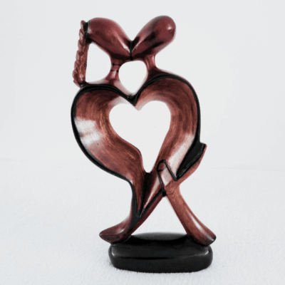 Sculpture en Bois « Love 28 » – Couple Cœur Danseur 28 cm