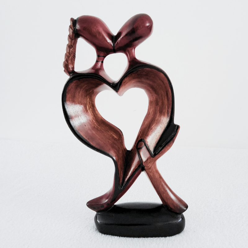 Sculpture en Bois « Love 28 » – Couple Cœur Danseur 28 cm
