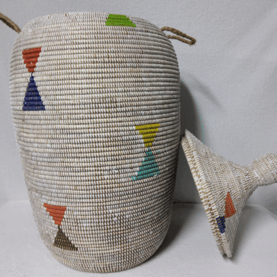 Panier à Linge & Rangement « Sorore » – Taille XXL Ø 42 cm • H 88 cm (couvercle inclus)