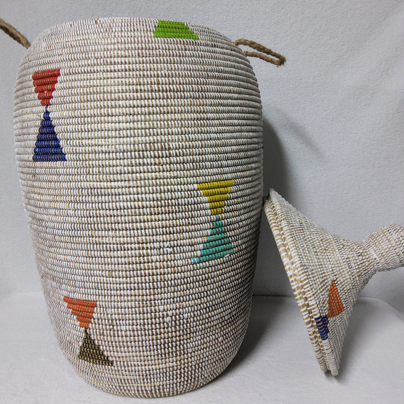 Panier à Linge & Rangement « Sorore » – Taille XXL Ø 42 cm • H 88 cm (couvercle inclus)