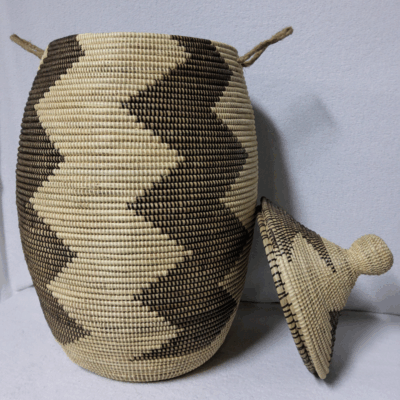 Panier à Linge & Rangement « Sorore » – Taille XXL Ø 42 cm • H 88 cm (couvercle inclus)